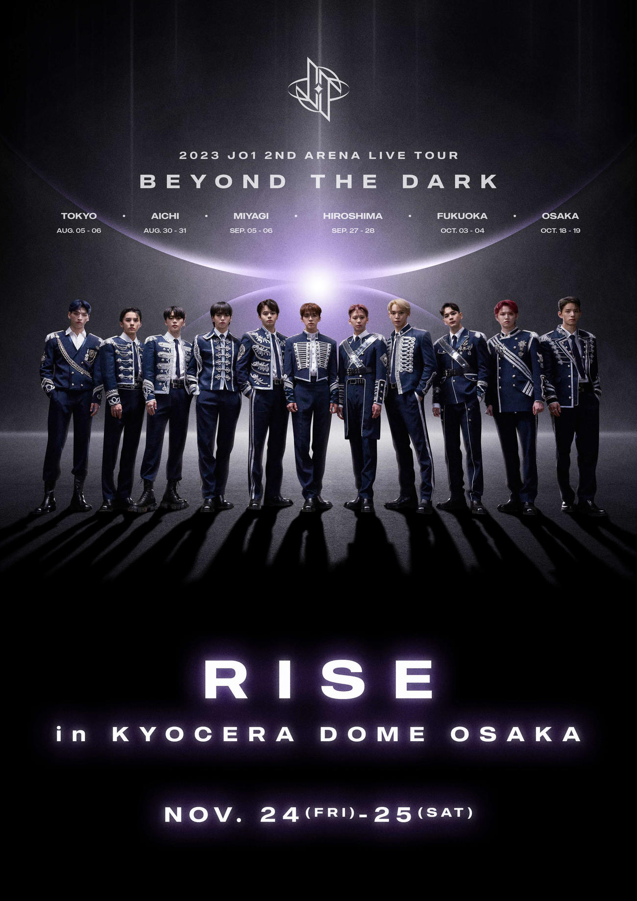 JO1のアリーナツアー「BEYOND THE DARK」の追加公演のビジュアル（C）LAPONE Entertainment