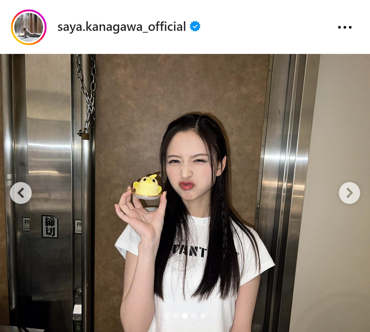 金川紗耶のインスタグラムから