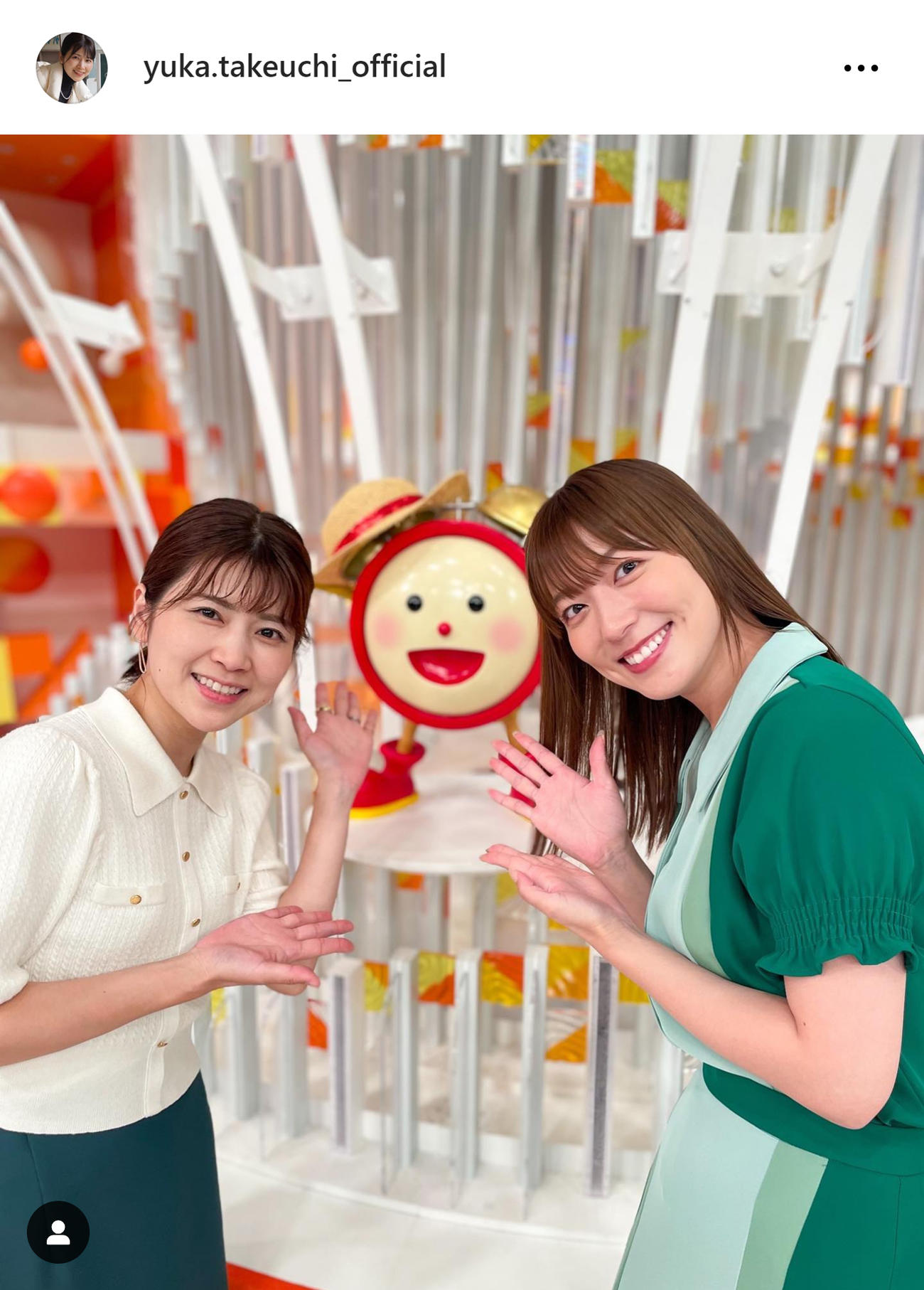 フジ竹内友佳アナ（左）と阿部華也子アナ（竹内友佳アナのインスタグラムから）