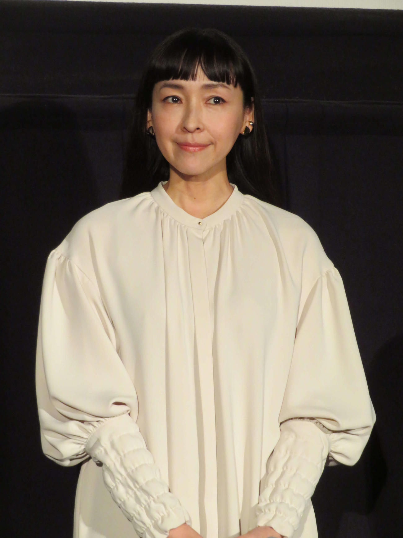 映画「高野豆腐店の春」完成披露上映会に登壇した麻生久美子（撮影・村上幸将）