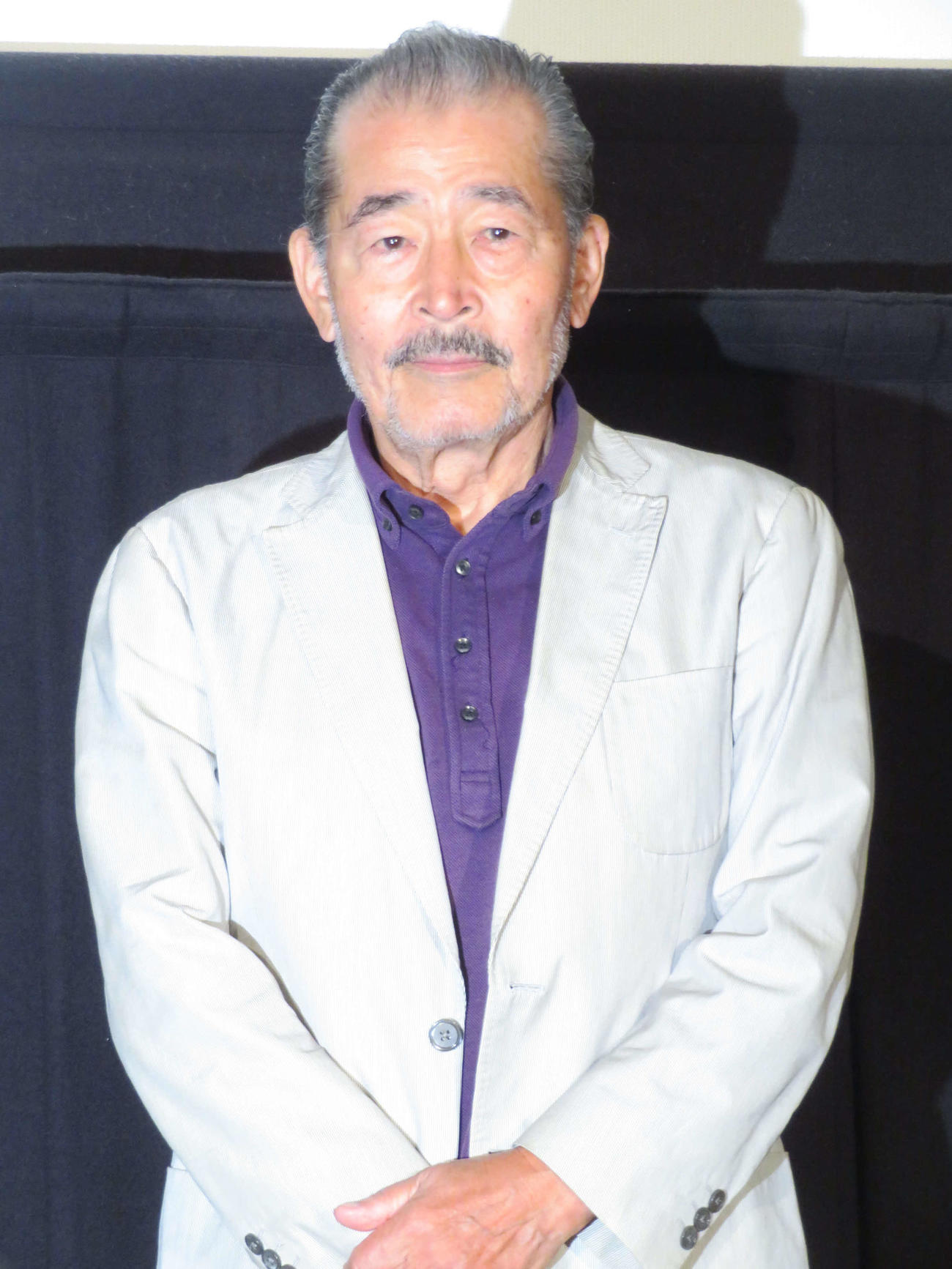映画「高野豆腐店の春」完成披露上映会に登壇した藤竜也（撮影・村上幸将）