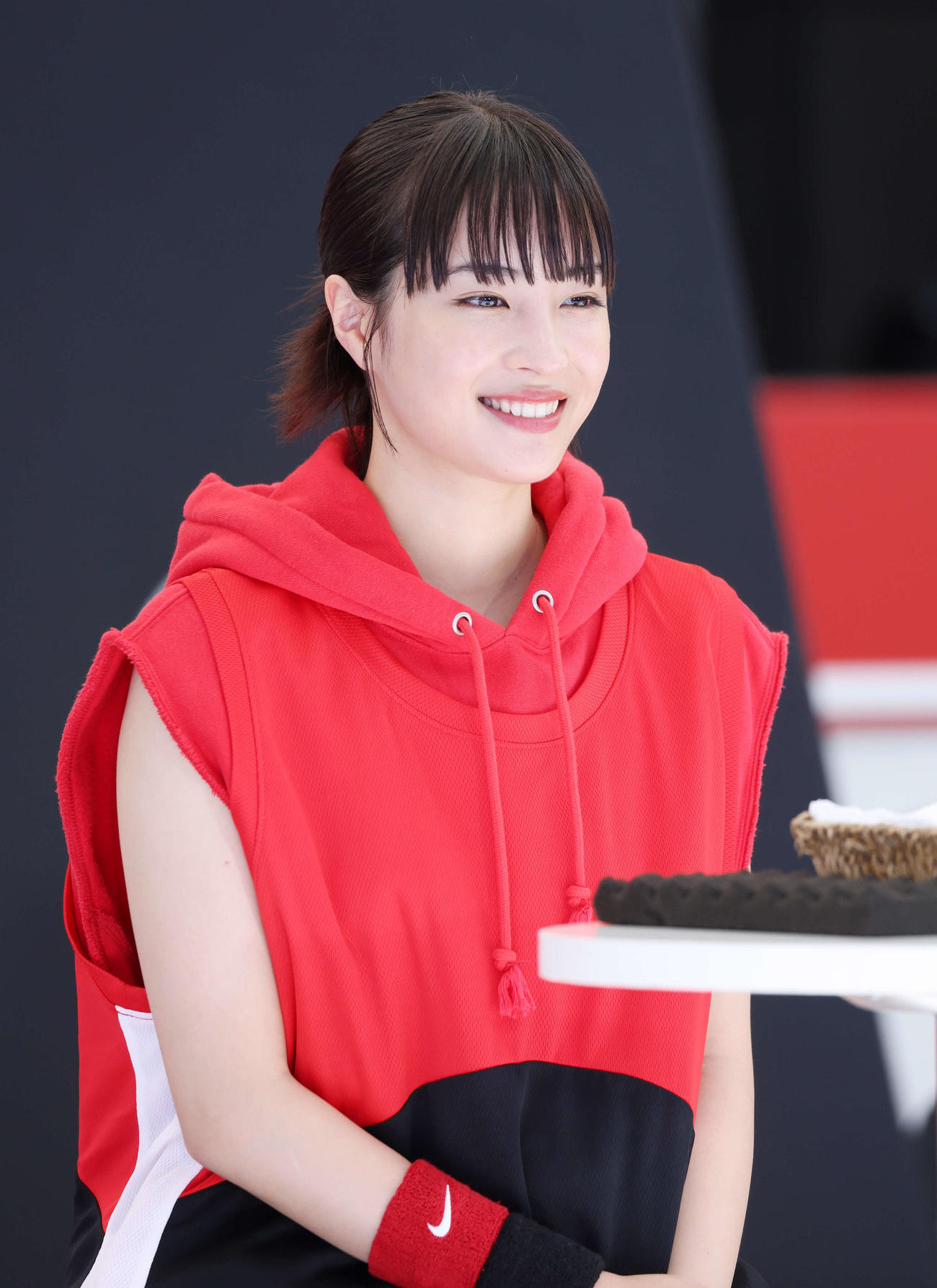 バスケW杯応援イベントに参加し笑顔を見せる広瀬すず（撮影・鈴木正人）