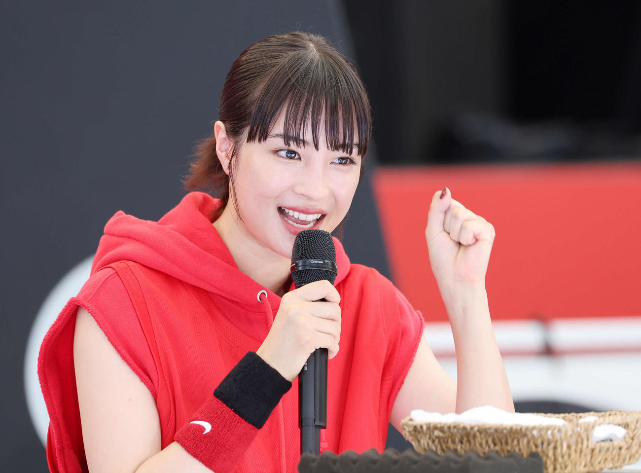 バスケW杯応援イベントに参加した広瀬すず（撮影・鈴木正人）