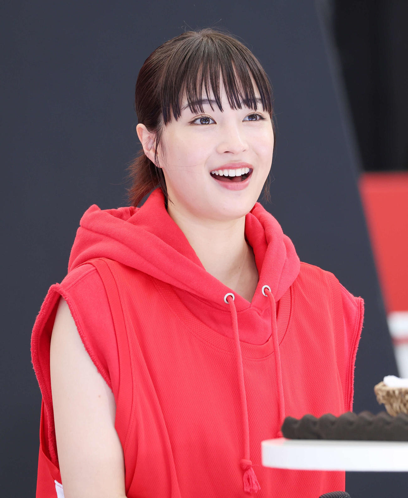 バスケW杯応援イベントに参加し笑顔を見せる広瀬すず（撮影・鈴木正人）