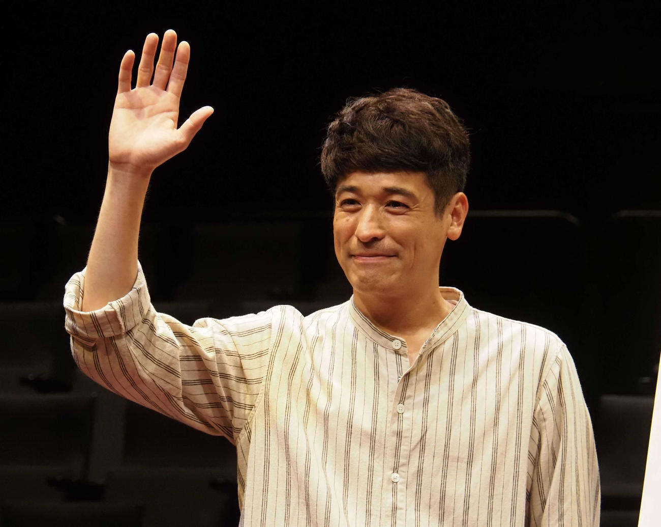 舞台「エブリ・ブリリアント・シング～ありとあらゆるステキなこと～」の公開稽古を行った佐藤隆太（撮影・遠藤尚子）