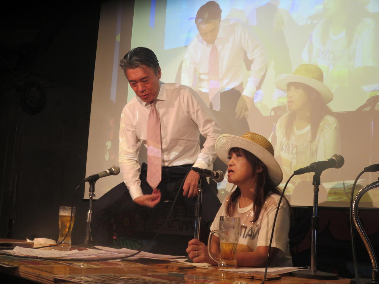 「沖直実の見えるラジオ28」でレジェンドセクシー俳優田淵正浩（左）をゲストにトークを展開するイケメン評論家沖直実
