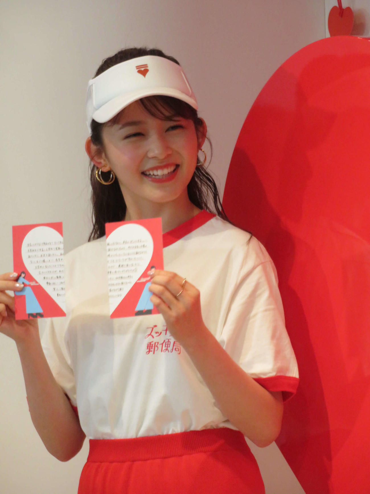 日本郵政「ズッキュン♡郵便局」メディア向けオープニングイベントに参加した久間田琳加（撮影・村上幸将）