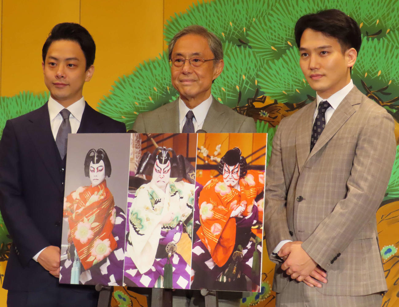 取材会を行った、左から中村種之助、中村又五郎、中村歌昇