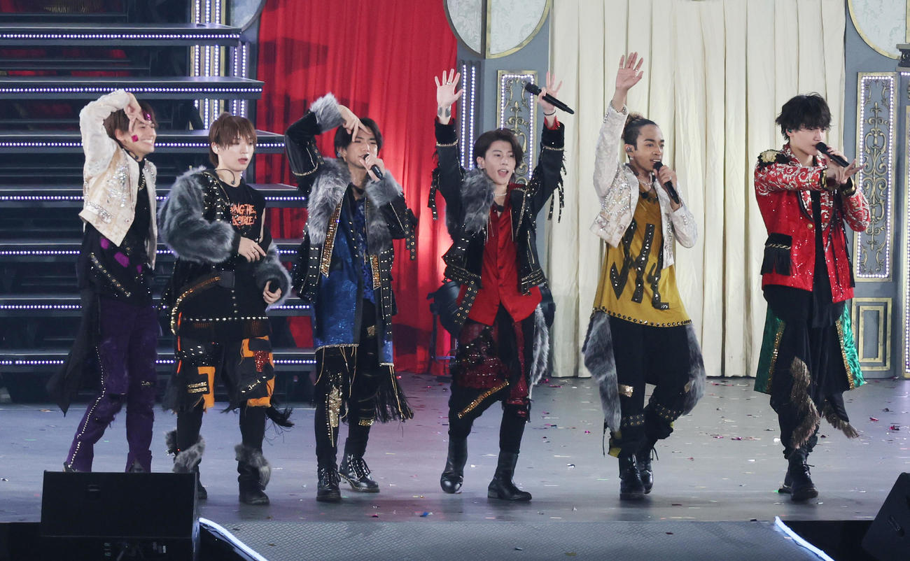 「ALL Johnnys’Jr.2023　わっしょい　CAMP！in Dome」に登場したAえ！group（撮影・野上伸悟）