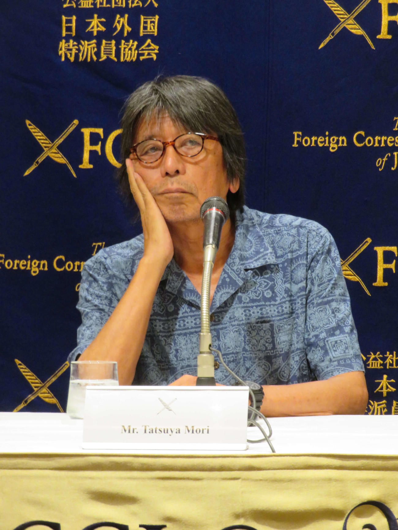 日本外国特派員協会で会見を開いた映画「福田村事件」の森達也監督（撮影・村上幸将）