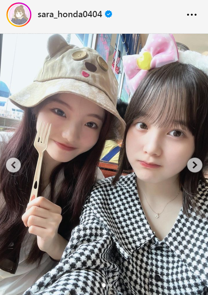 本田紗来（右）と姉の真凜（本田紗来のインスタグラムから）