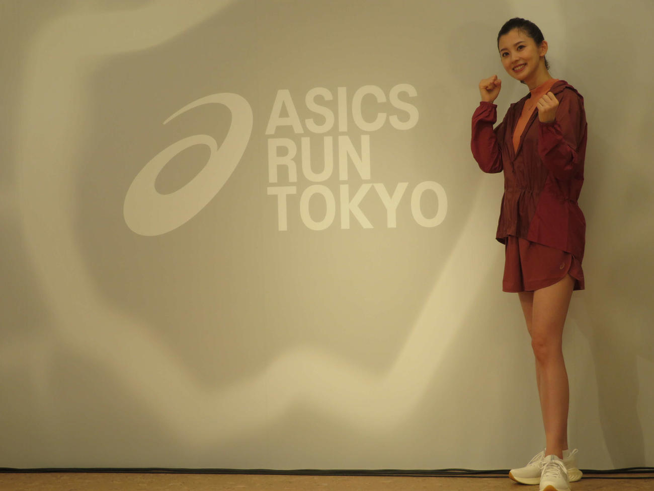 ASICS RUN TOKYO MARUNOUCHIリニューアルオープン記者発表会に参加した朝比奈彩（撮影・村上幸将）