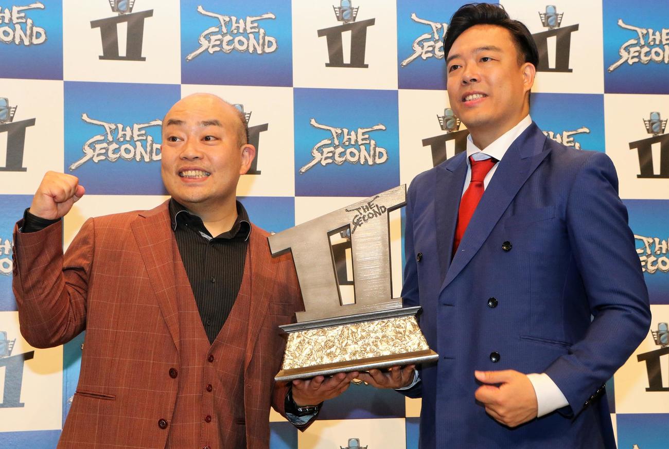 「THE SECOND」で優勝したギャロップの林健（左）、毛利大亮（2023年5月撮影）