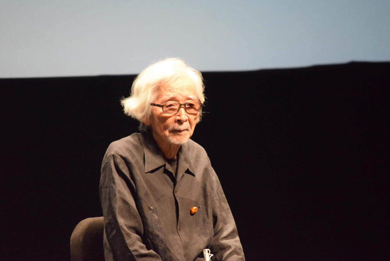 出身地の大阪府豊中市での「こんにちは、母さん」先行上映会に登壇した山田洋次監督（撮影・阪口孝志）