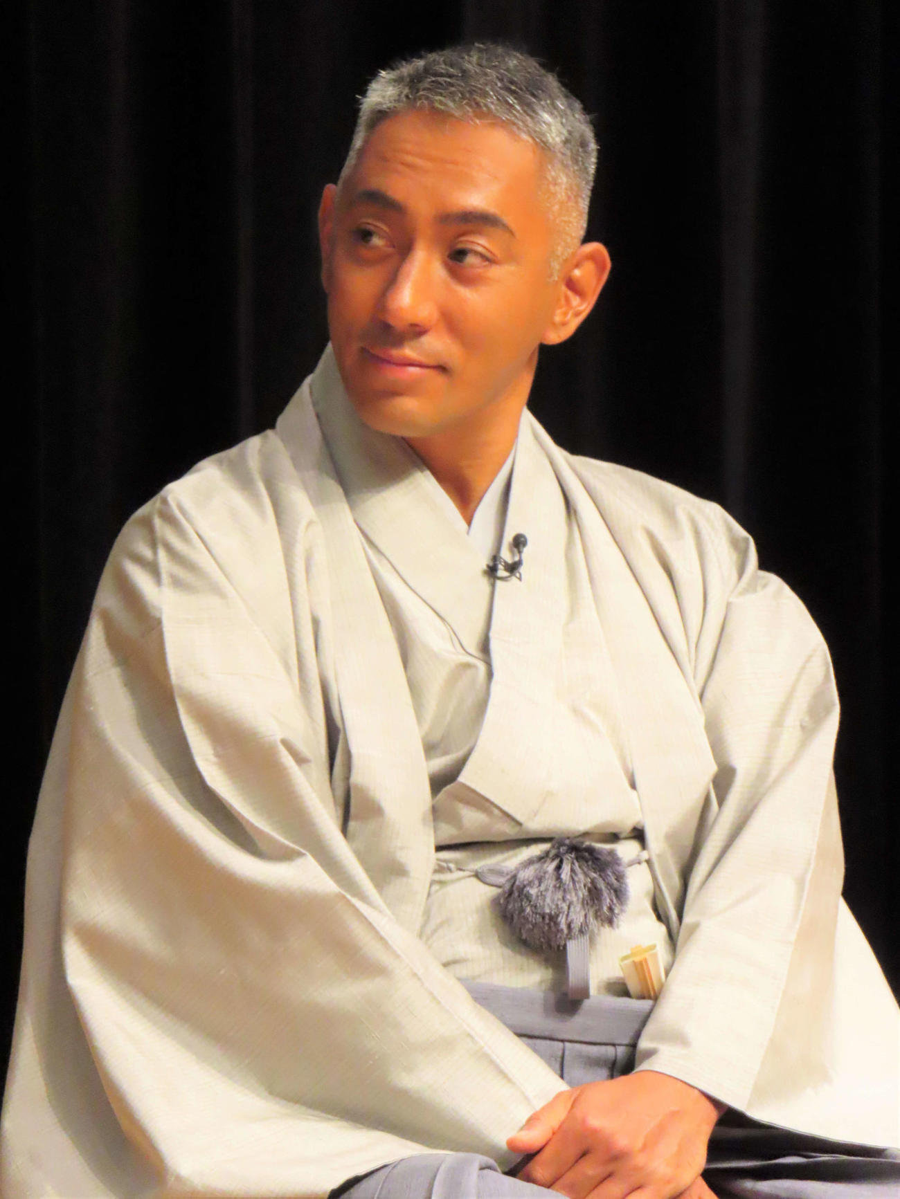 「信長の野望　出陣」完成発表会に出席した市川團十郎白猿