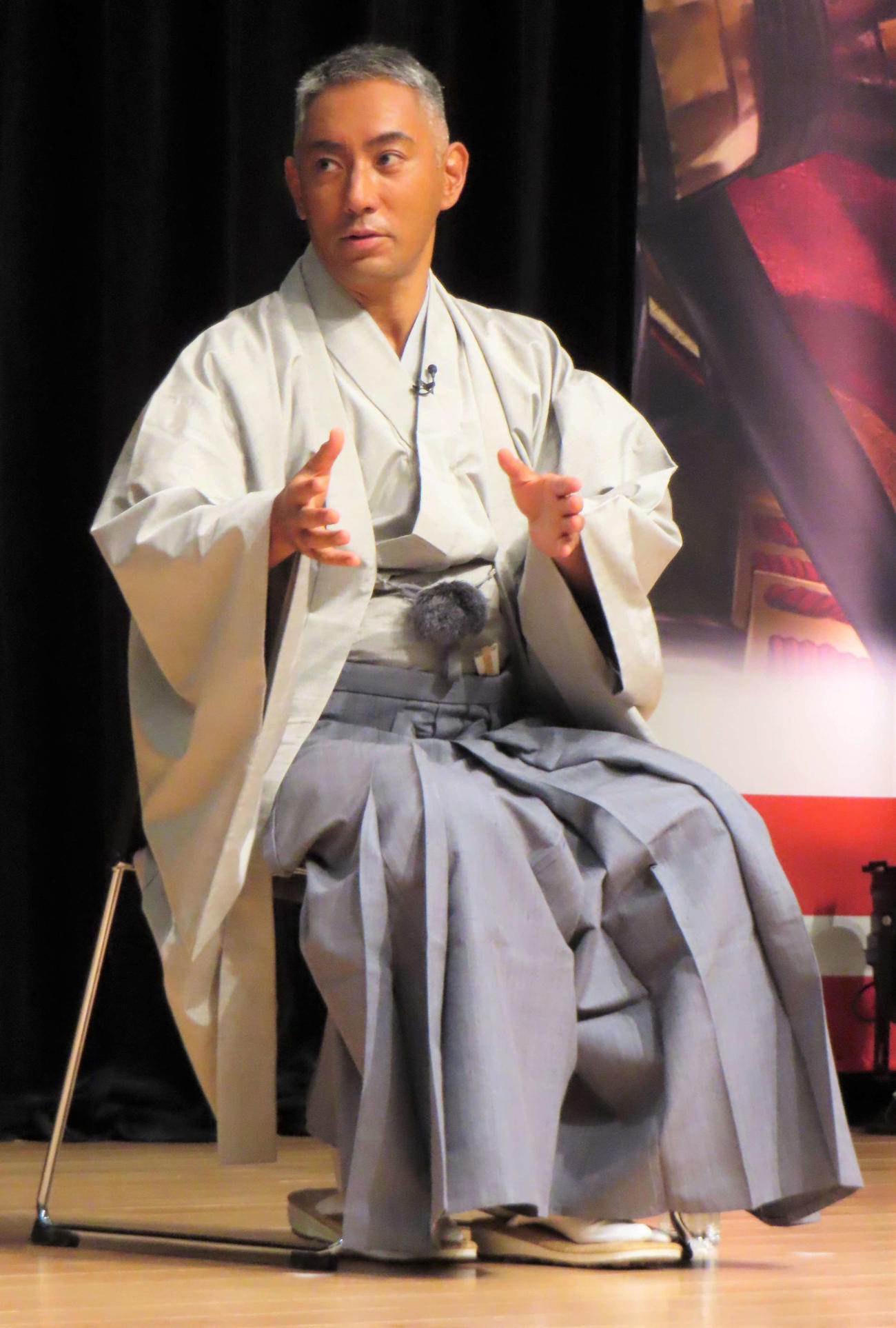 「信長の野望　出陣」完成発表会に出席した市川團十郎白猿
