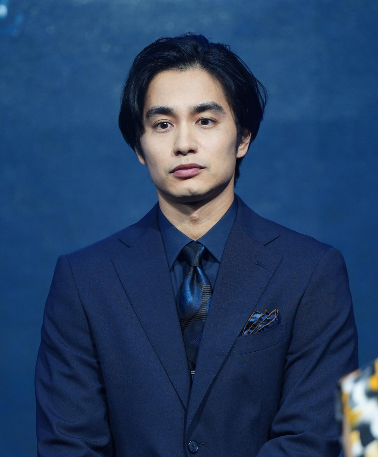 映画「沈黙の艦隊」完成報告会に臨む中村蒼（撮影・江口和貴）