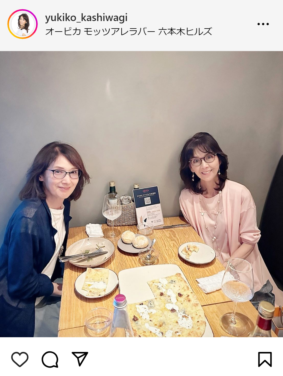 柏木由紀子のインスタグラムから