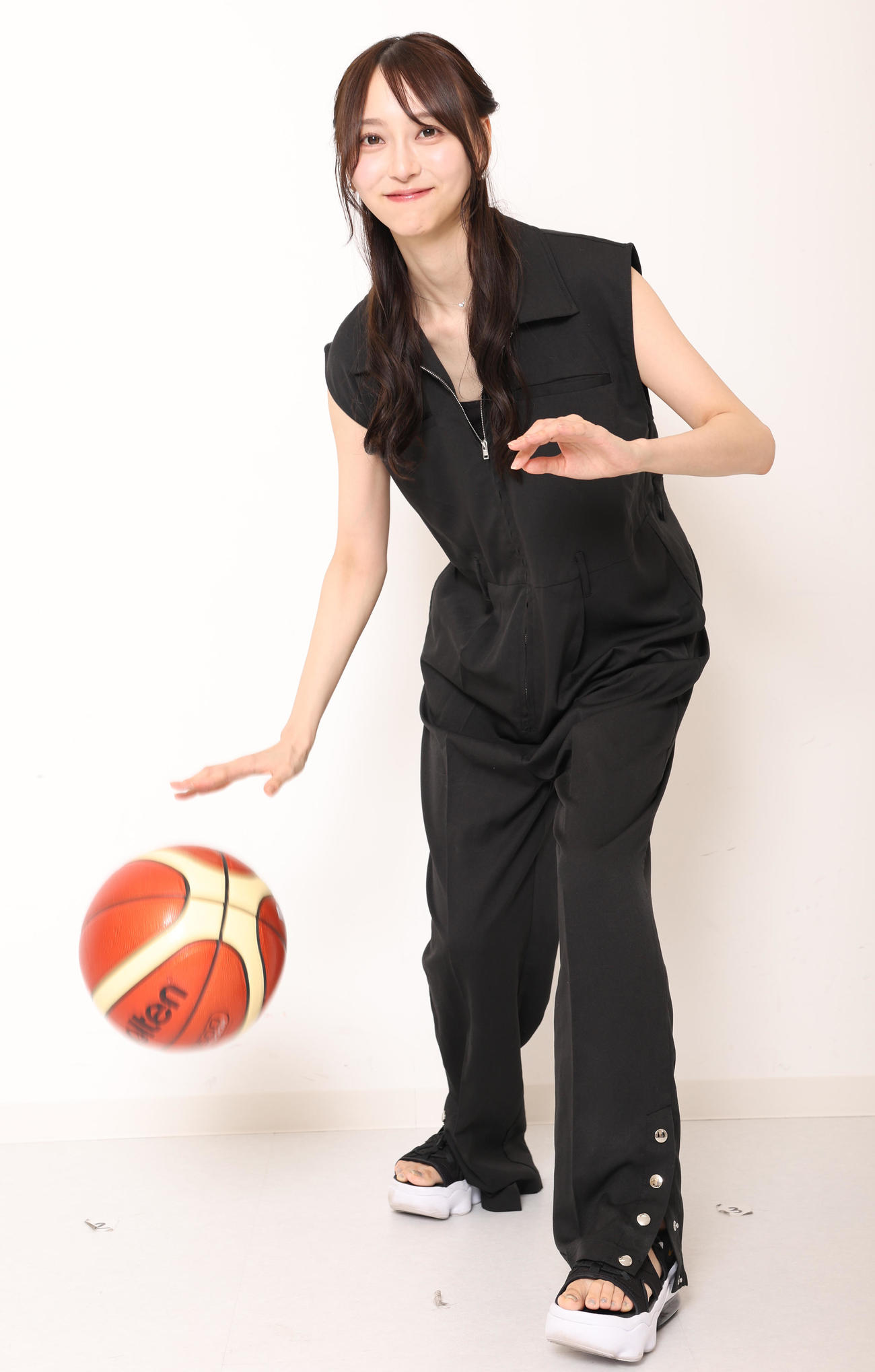 バスケットボールへの熱い思いを語ってくれた乃木坂46の弓木奈於（撮影・野上伸悟）