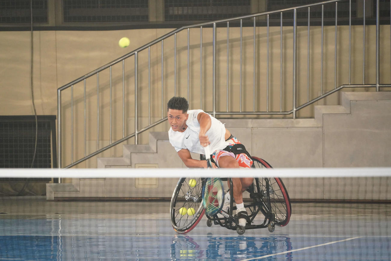 24時間テレビでプレーを披露する小田凱人　（C）NTV