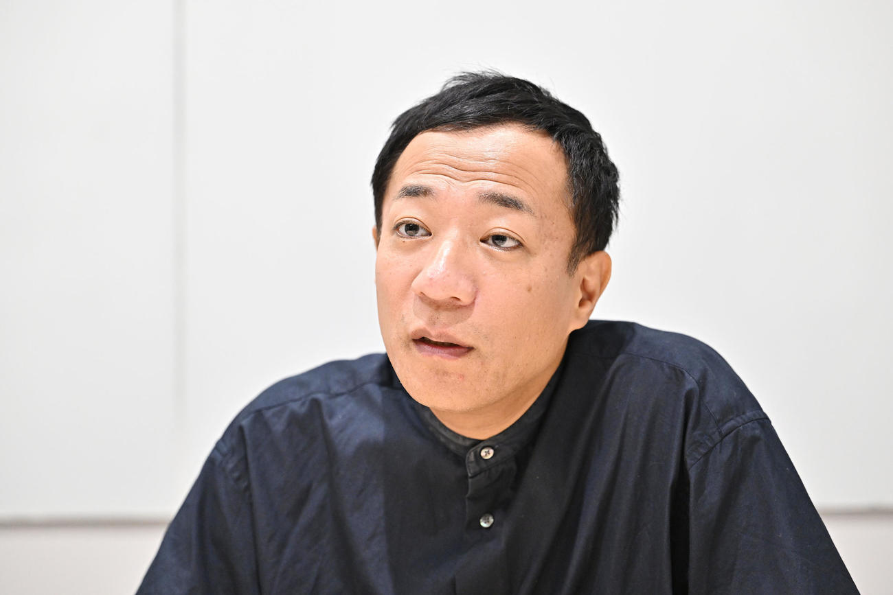 映画初監督について語るナイツ塙宣之（撮影・滝沢徹郎）