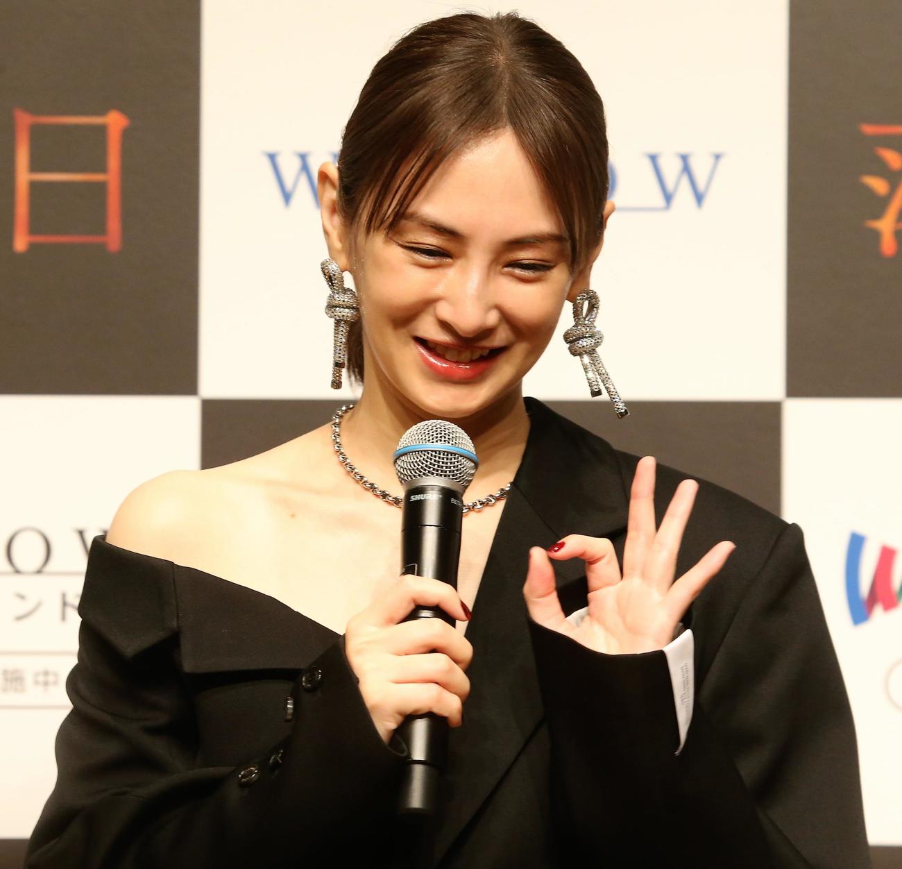 「連続ドラマW　湊かなえ『落日』」完成披露試写会に登壇する北川景子