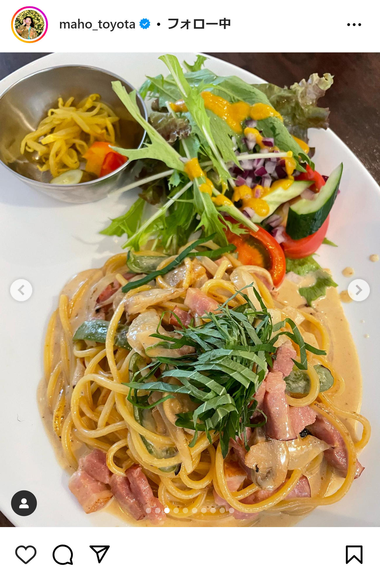 とよた真帆のインスタグラムから