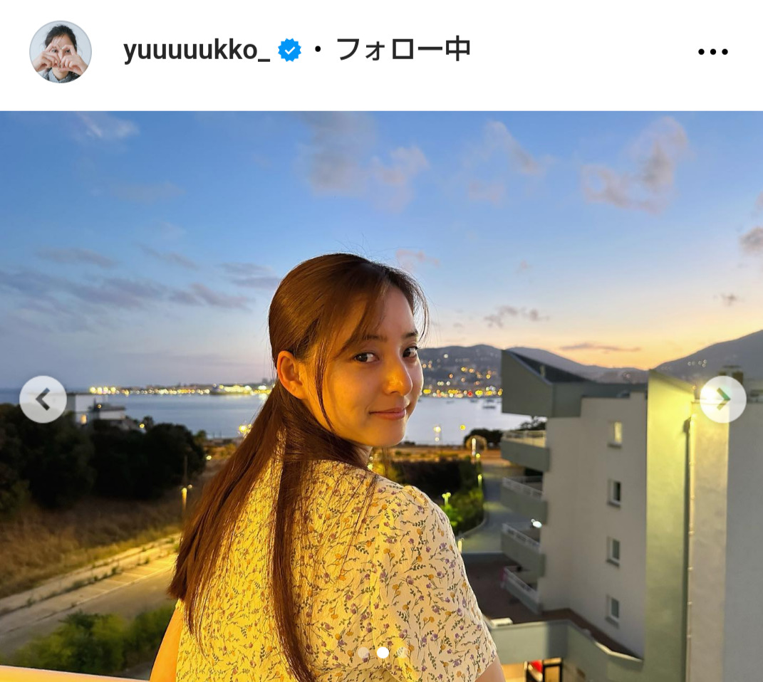 新木優子のインスタグラムから