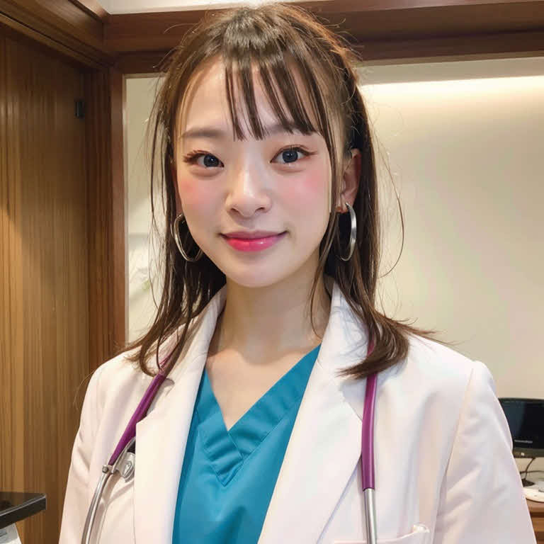 医者スタイルのフワちゃんの生成AI画像