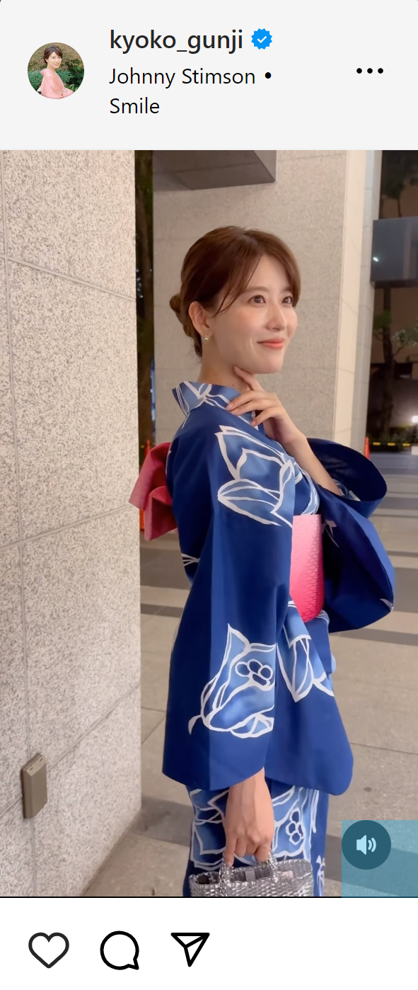 郡司恭子アナのインスタグラムから