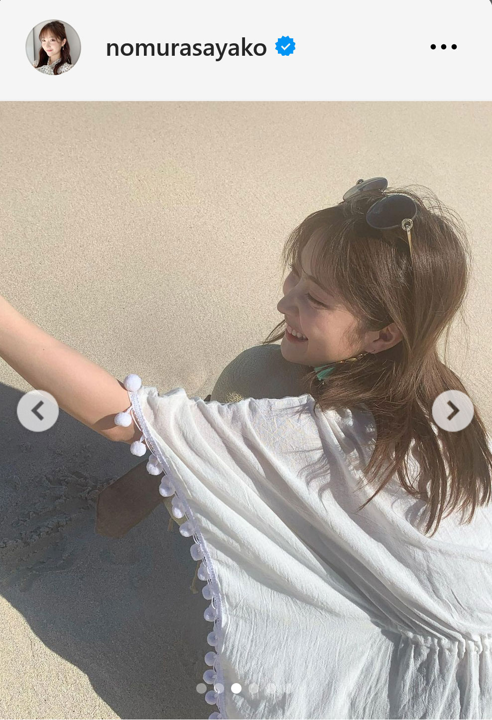 TBS野村彩也子アナのインスタグラムから