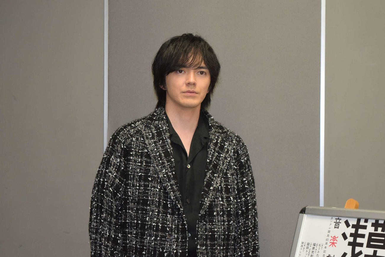 「音楽劇　浅草キッド」への意気込みを語った林遣都（撮影・阪口孝志）