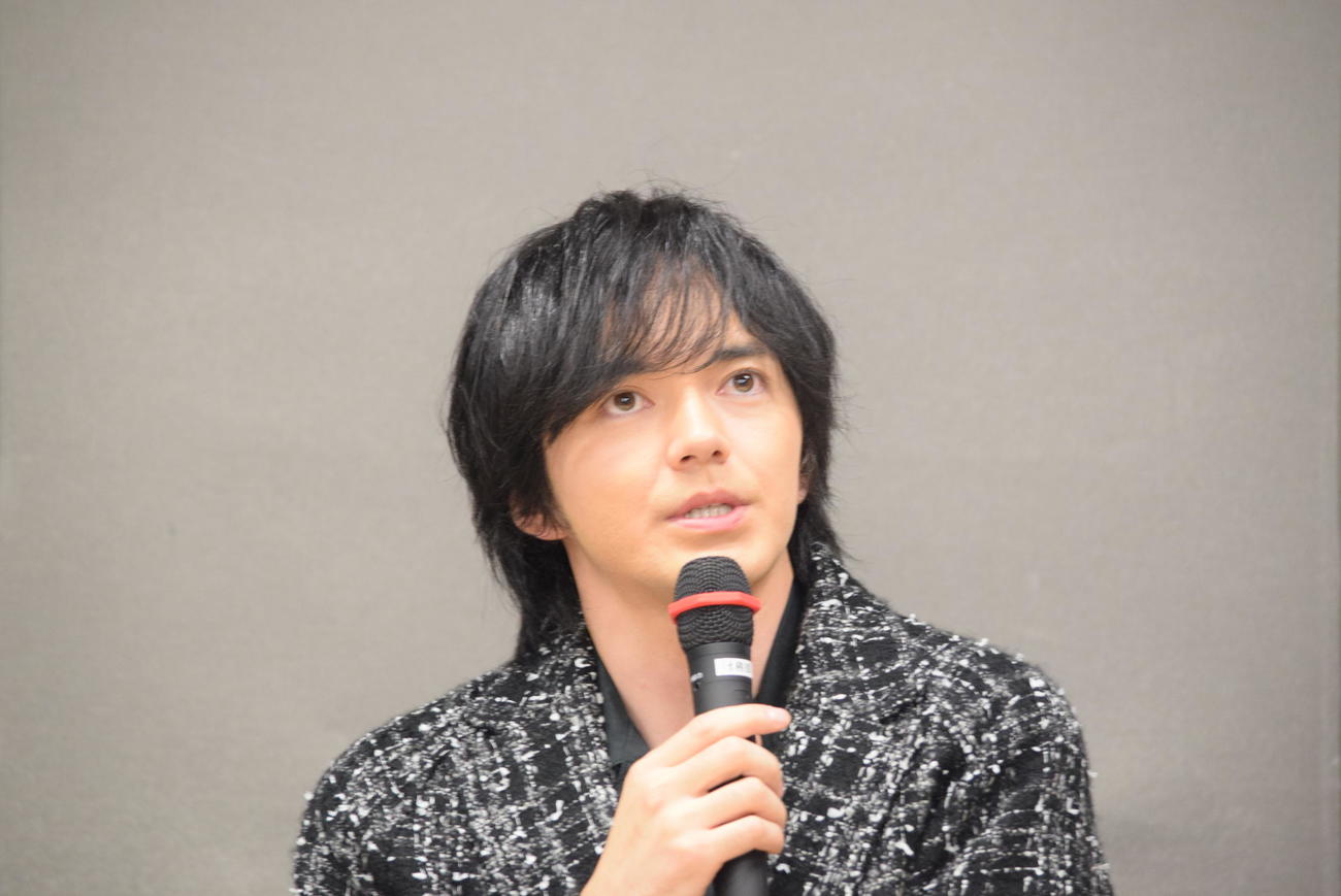 「音楽劇　浅草キッド」への意気込みを語った林遣都（撮影・阪口孝志）