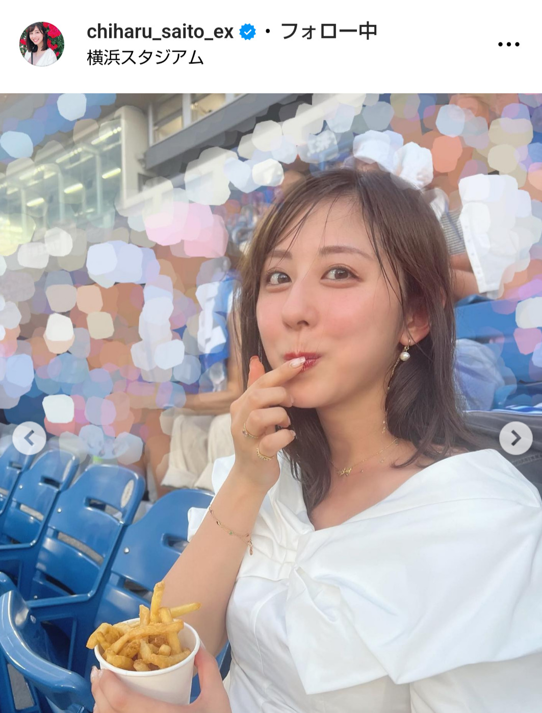 斎藤ちはるアナウンサーのインスタグラムから
