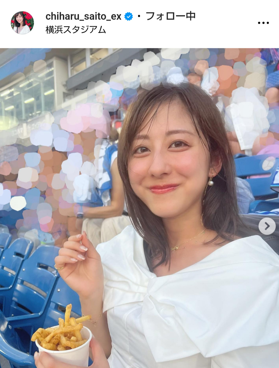 斎藤ちはるアナウンサーのインスタグラムから