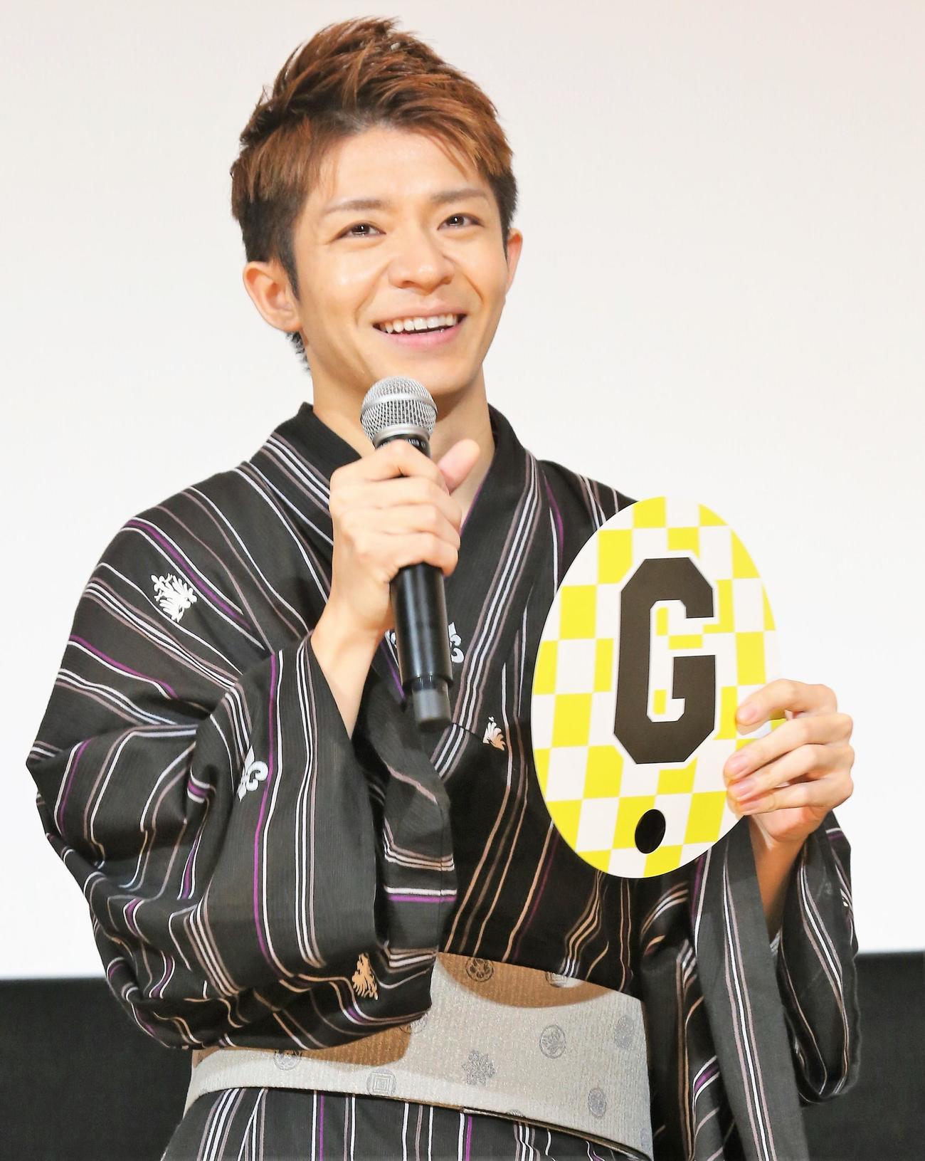 「Gメン　大ヒット御礼舞台あいさつ」に登壇する岸優太