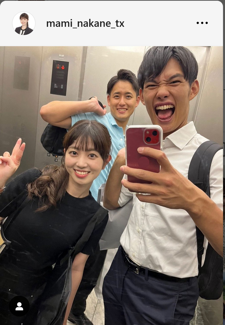 テレビ東京・中根舞美アナのインスタグラムから