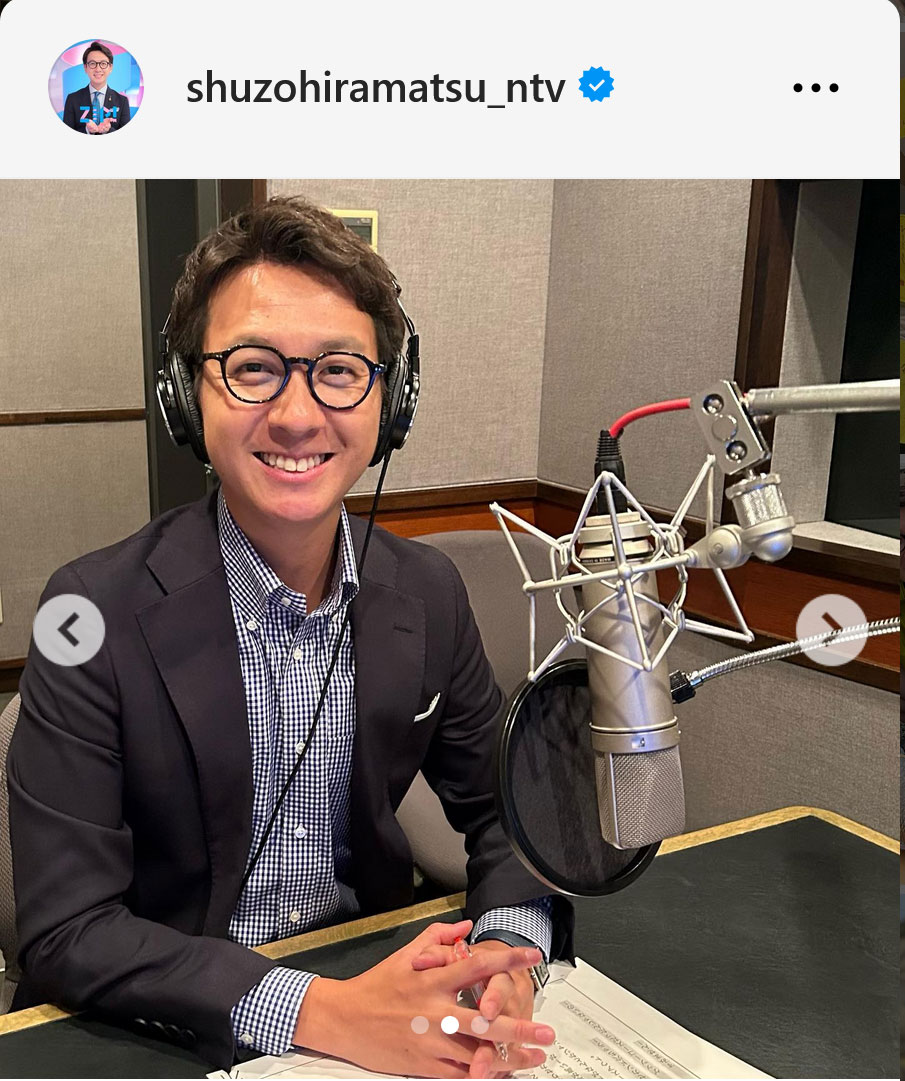 日本テレビ平松修造アナのインスタグラムから