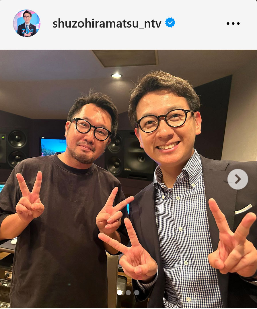 日本テレビ平松修造アナのインスタグラムから