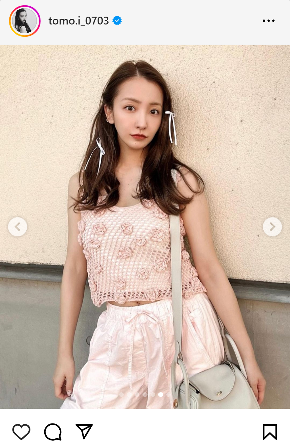 板野友美のインスタグラムから