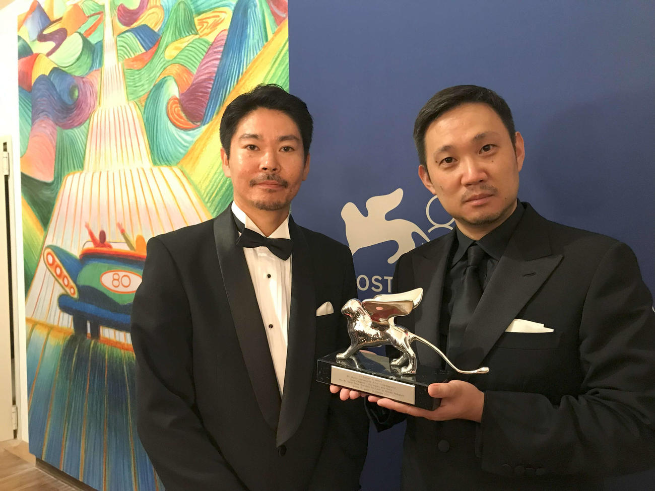 ベネチア映画祭で審査員グランプリを受賞した「悪は存在しない」の大美賀均（左）と濱口竜介監督(C)2023 NEOPA／Fictive