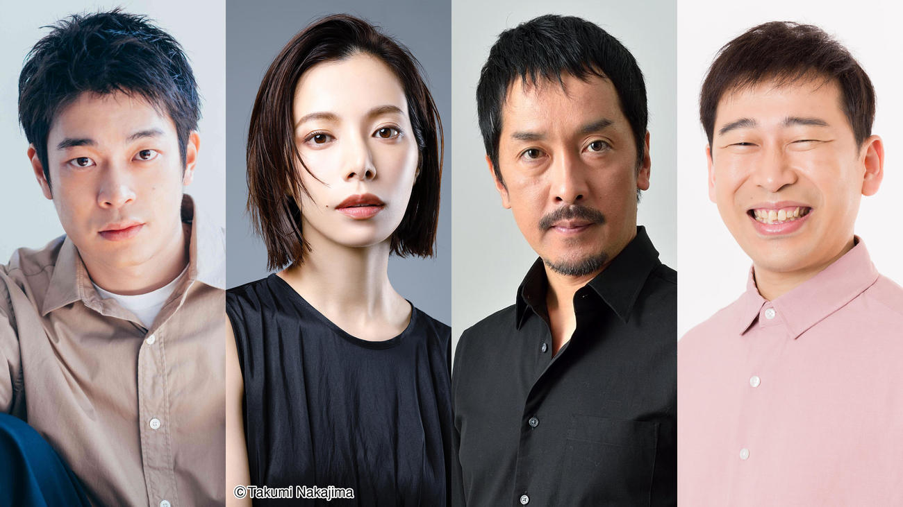 「ONE DAY～聖夜のから騒ぎ～」に出演する、左から井之脇海、桜井ユキ、栗原英雄、今井英二（C）フジテレビ