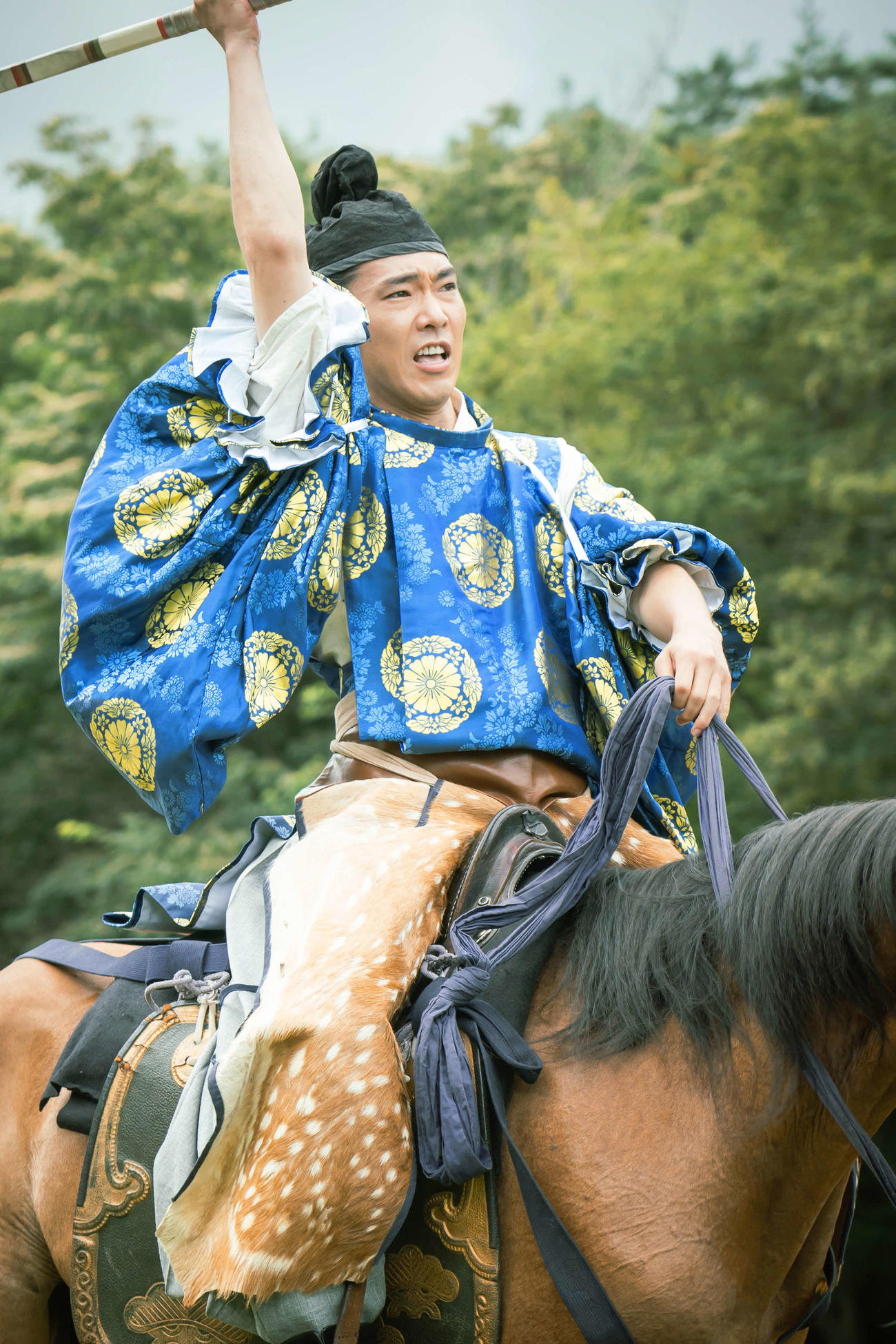 打毬（だきゅう）の撮影を行う、24年度大河ドラマ「光る君へ」で藤原道長を演じる柄本佑