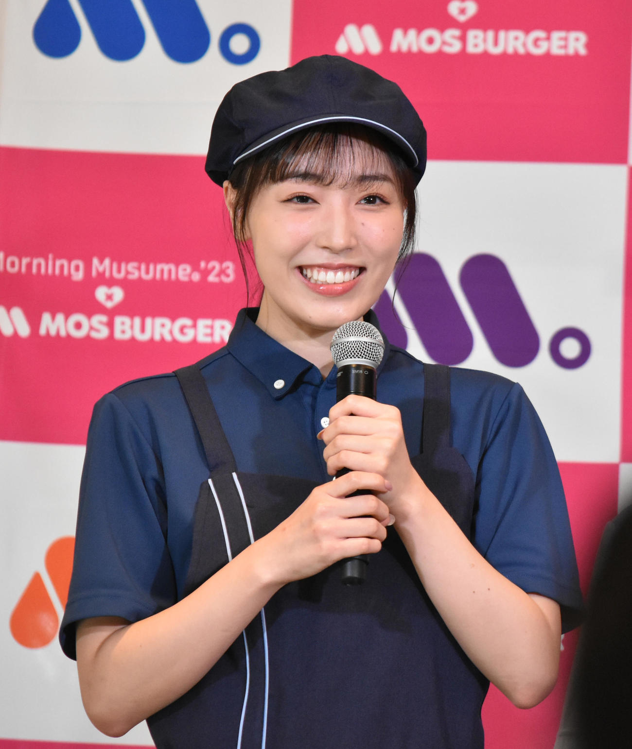 「朝、モスしよ！　キャンペーン」発表会に出席したモーニング娘。'23の譜久村聖