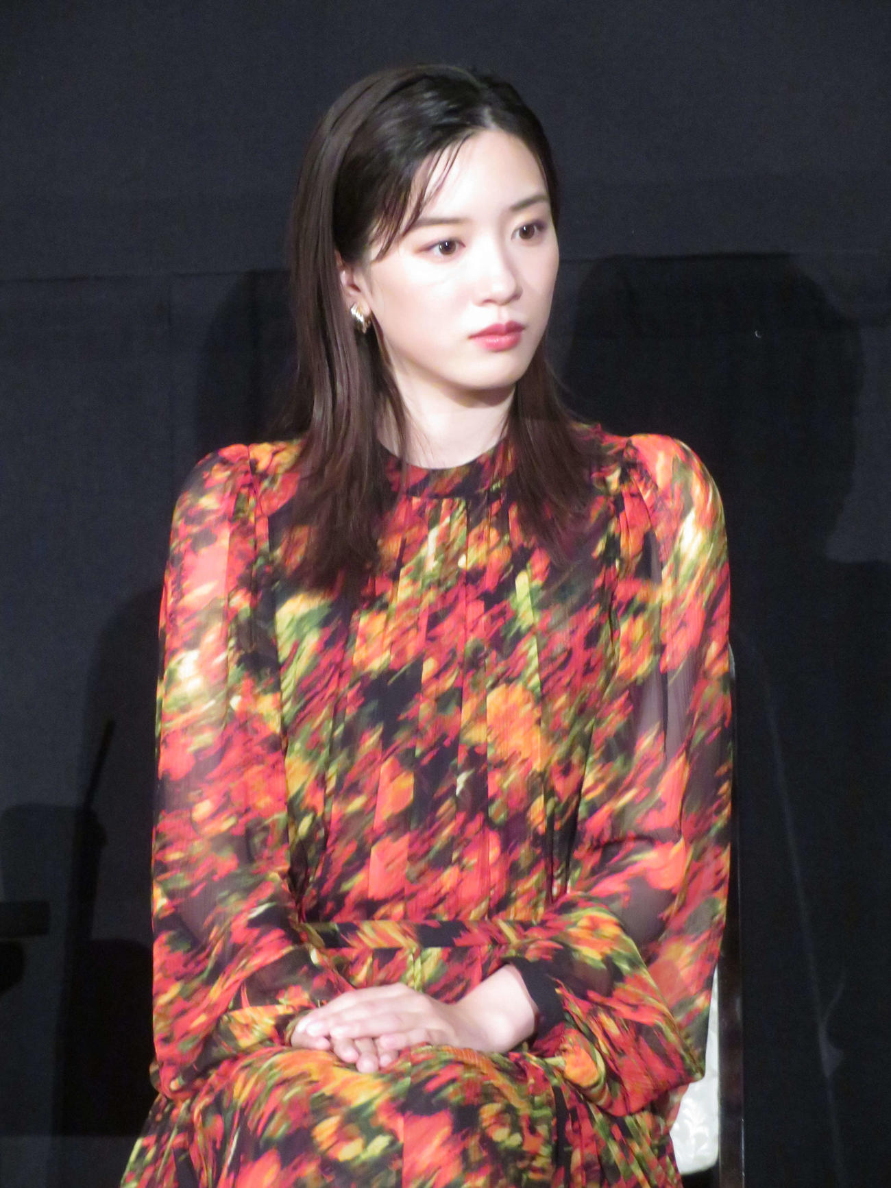 映画「こんにちは、母さん」公開中舞台あいさつに登壇した永野芽郁（撮影・村上幸将）