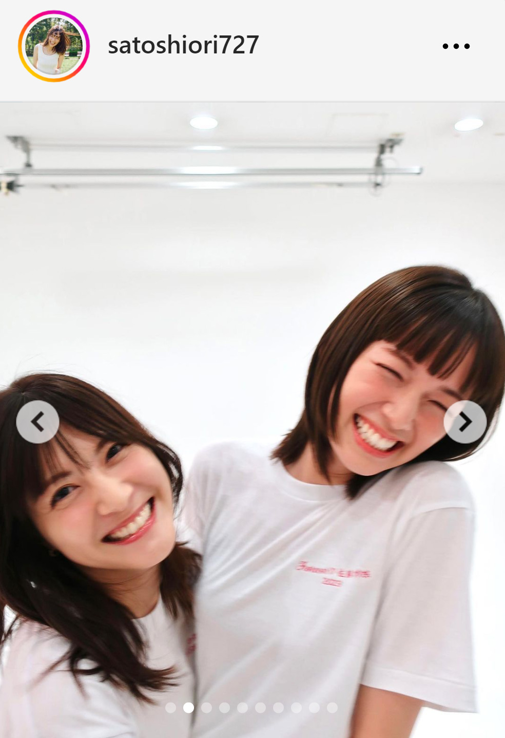 佐藤ありさ（左）とのツーショットを披露した佐藤栞里（佐藤栞里のインスタグラムから）