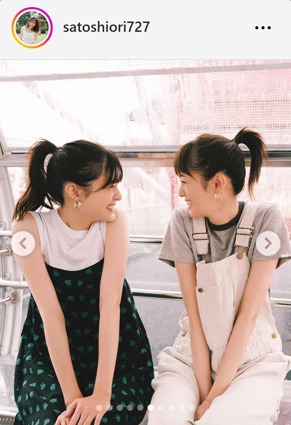 佐藤ありさ（左）とのツーショットを披露した佐藤栞里（佐藤栞里のインスタグラムから）