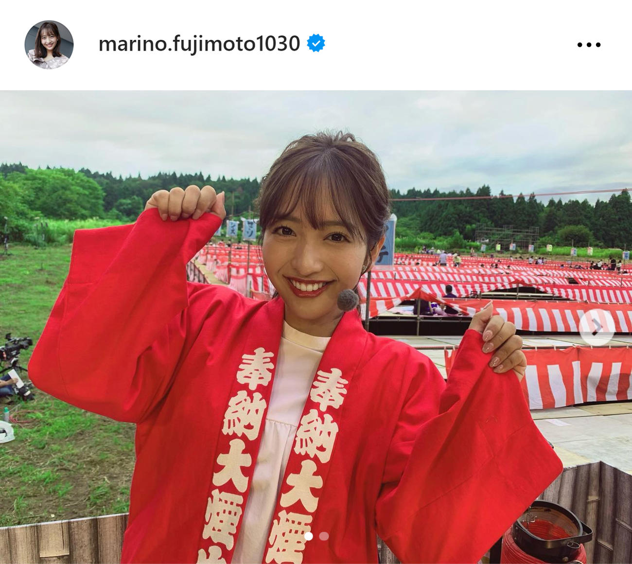 フジ藤本万梨乃アナのインスタグラムから