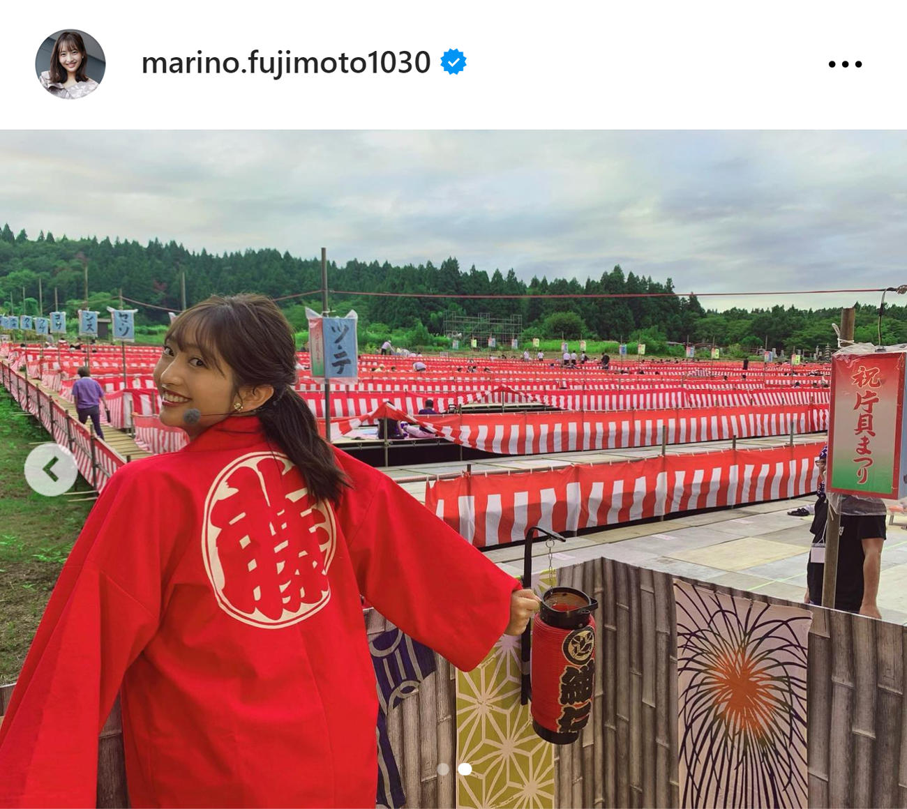 フジ藤本万梨乃アナのインスタグラムから