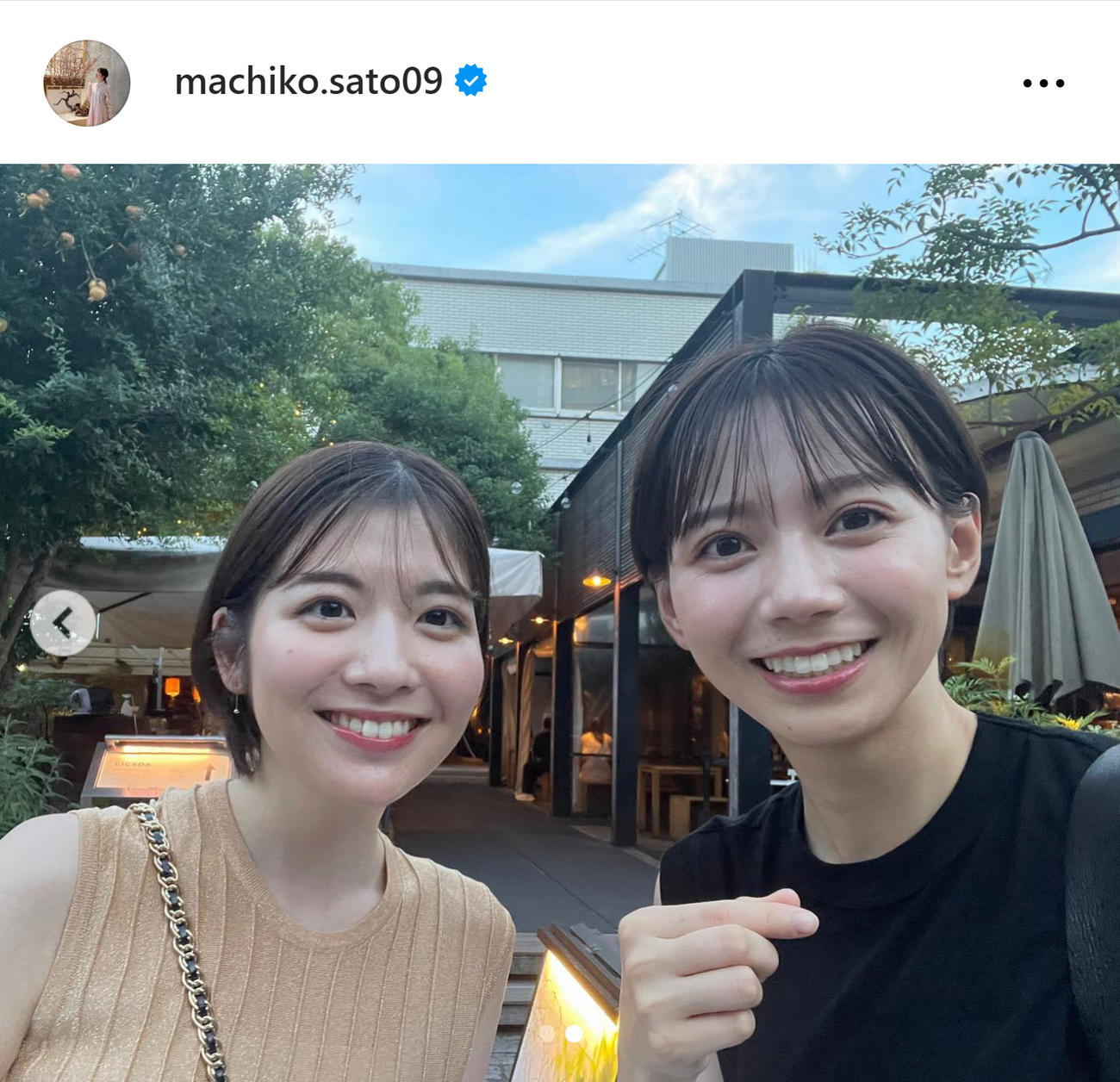 日テレ佐藤真知子アナ（左）と石川みなみアナ（佐藤真知子アナのインスタグラムから）